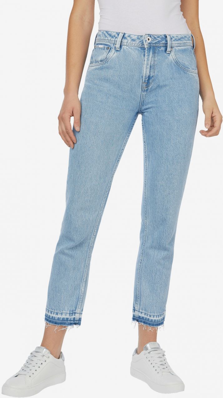 Svetlomodré dámske skrátené slim fit rifle Pepe Jeans Violet