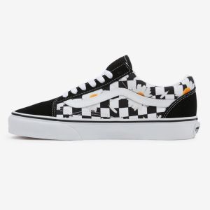 Čierne dámske vzorované kožené tenisky VANS UA Old Skool