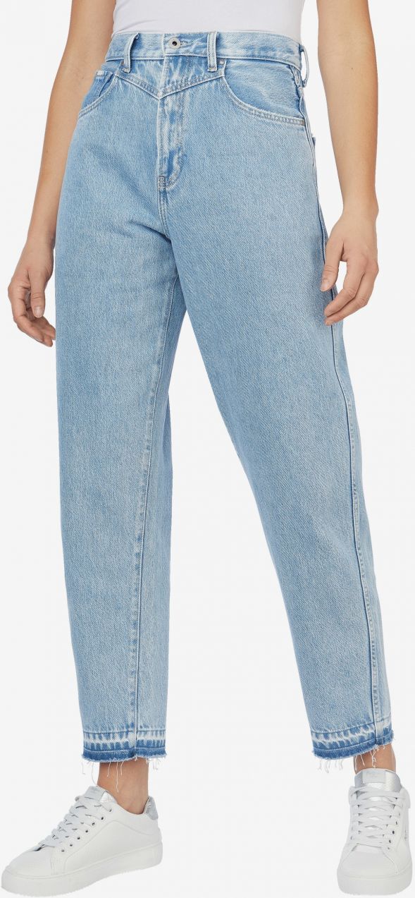 Svetlomodré dámske skrátené mom fit rifle Pepe Jeans Rachel