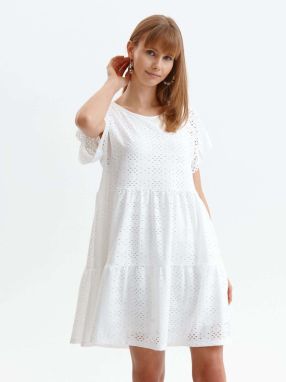 Biele dámske perforované krátke šaty TOP SECRET