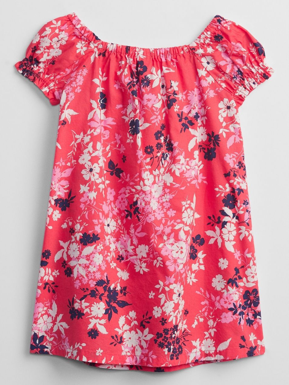 Detské šaty smocked kvetinový swing dress Ružová