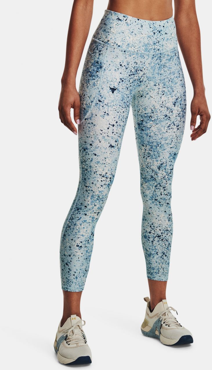 Modré dámske legíny Under Armour UA Project Rock HG Ankle Legging