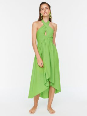 Zelené midi šaty Trendyol