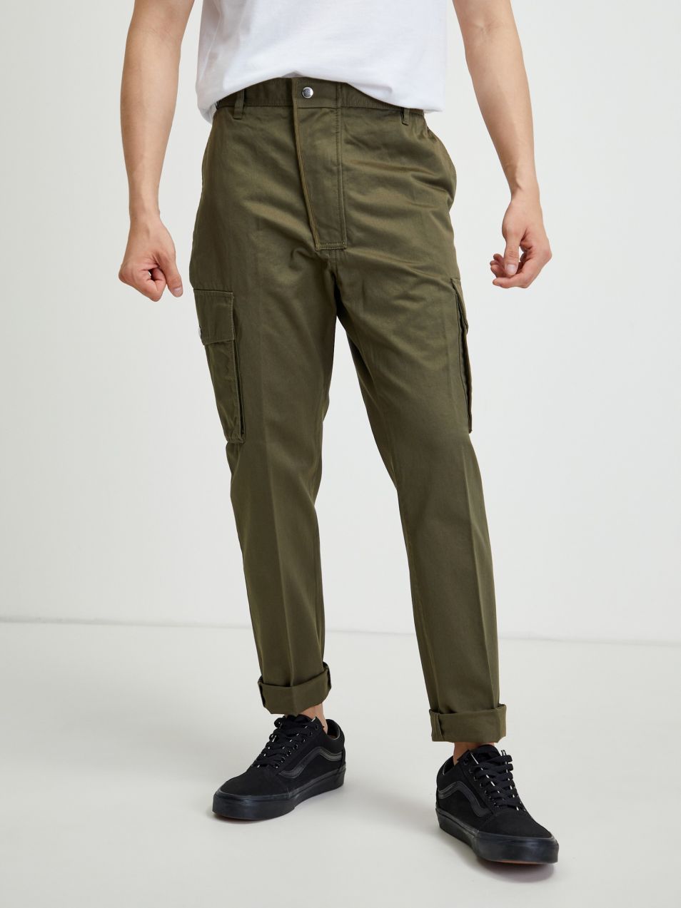 Khaki pánske nohavice s vreckami Diesel Jared