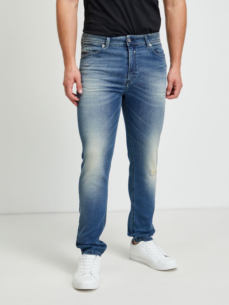 Tmavomodré pánske džínsy slim fit s elegantným efektom Diesel Spender jeans