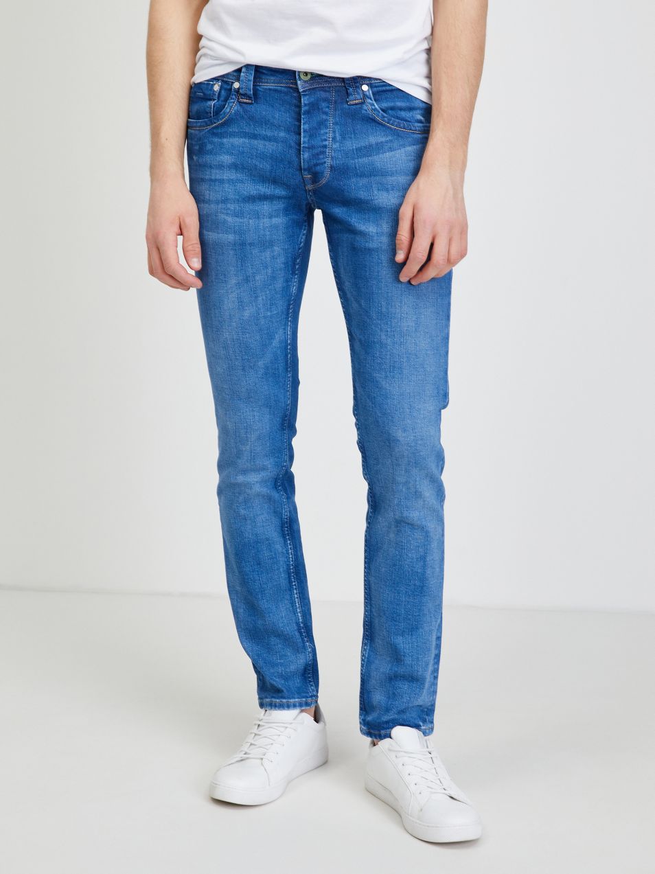 Modré pánske slim fit džínsy Pepe Jeans Cash
