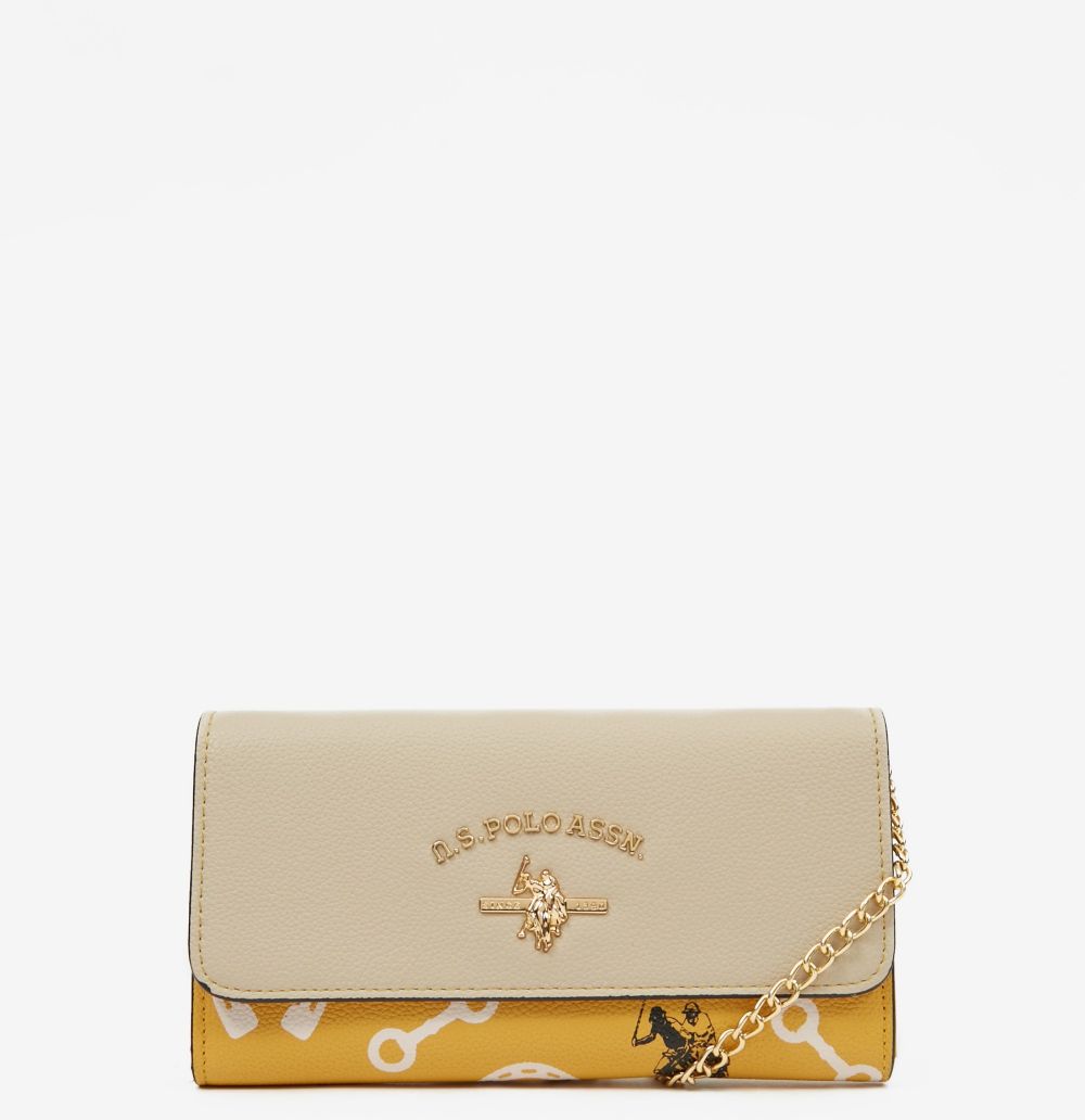 Žltá a béžová crossbody kabelka U.S. Polo Assn. Mayaca