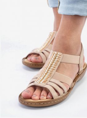 Béžové dámske sandále Rieker