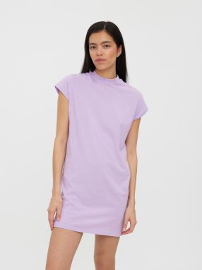 Svetlo fialové krátke základné šaty VERO MODA Glenn