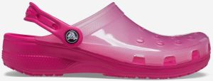 Tmavo ružové dámske šľapky Crocs Classic Translucent Clog