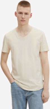 Krémové pánske základné tričko Tom Tailor Denim
