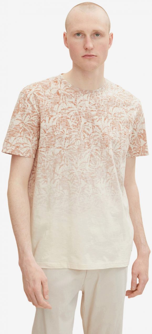 Hnedé a krémové unisex vzorované tričko Tom Tailor