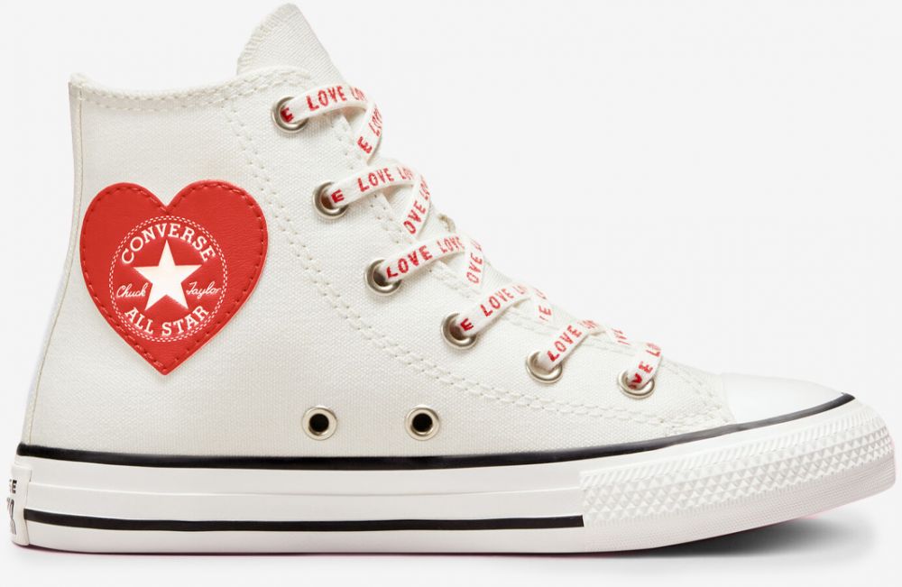 Biele detské vzorované členkové tenisky Converse Chuck Taylor All Star