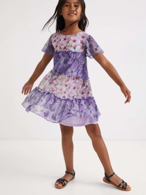 Fialové dievčenské kvetované šaty Desigual Merxe galéria