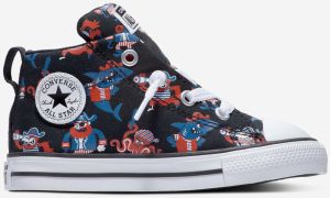Čierne detské vzorované členkové tenisky Converse Pirate