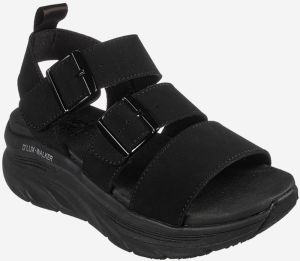Čierne dámske sandále na platforme Skechers