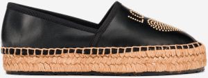 Love Moschino čierne kožené espadrilky