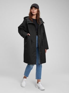 Čierna dámska bunda parka oversized GAP