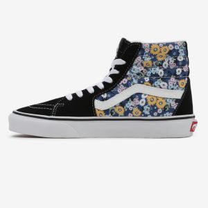 Modro-čierne dámske vzorované členkové tenisky so semišovými detailmi VANS UA SK8-Hi