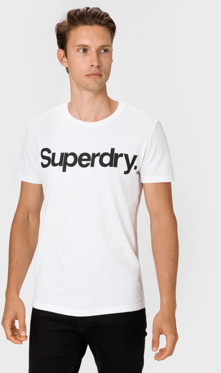 Tričká s krátkym rukávom pre mužov Superdry - biela