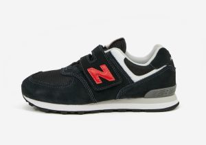 Čierne semišové chlapčenské topánky New Balance