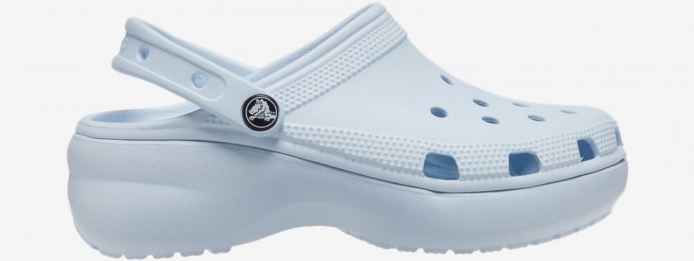 Svetlomodré dámske šľapky na platforme Crocs Classic Platfrorm