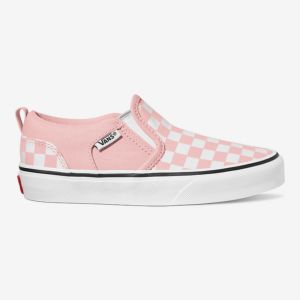 Ružové dievčenské vzorované slip on tenisky VANS My Asher