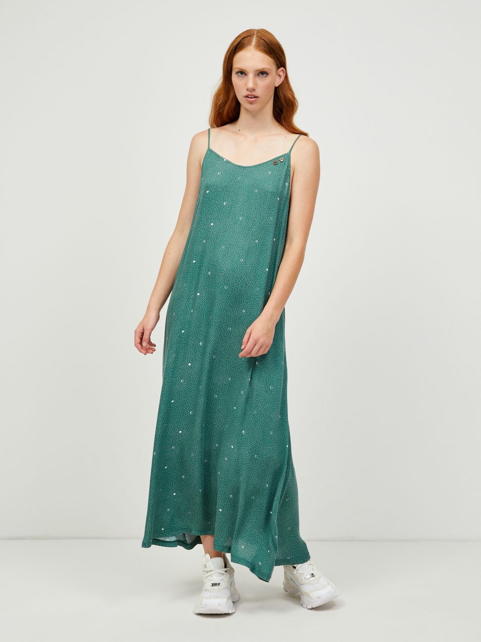 Zelené dámske bodkované maxišaty Ragwear Ludvika