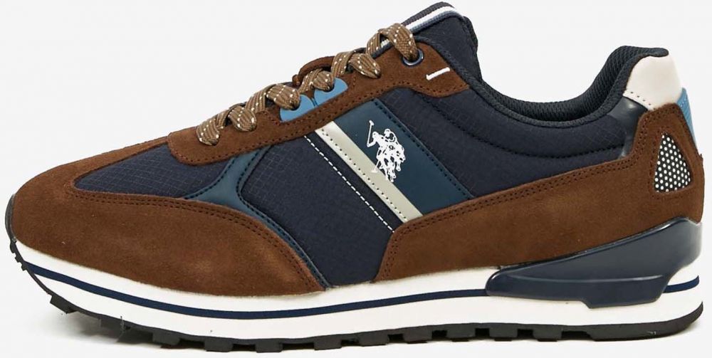 Hnedé a modré pánske semišové čižmy U.S. Polo Assn
