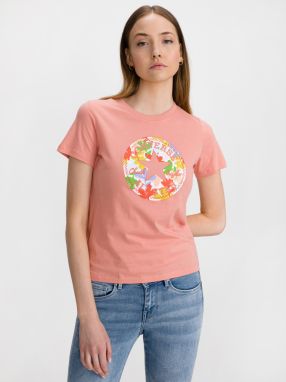 Converse ružové tričko Flower Vibes Chuck Patch