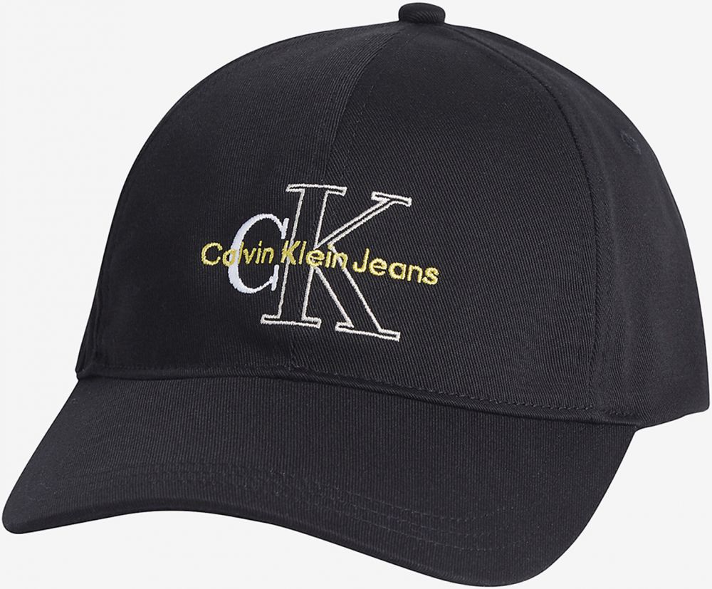 Čierna pánska čiapka Calvin Klein so vzorom