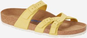 Žlté dámske kožené papuče Birkenstock Franca