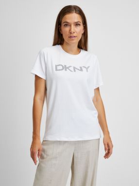 Tričká s krátkym rukávom pre ženy DKNY - biela