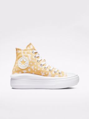 Oranžové dámske členkové tenisky Converse Chuck Taylor All Star Floral