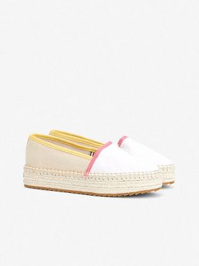 Bielo-krémové dámske espadrilky na platforme Tommy Hilfiger