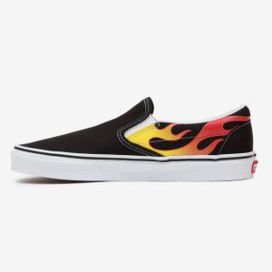 Čierne pánske vzorované slip on tenisky VANS UA Classic Slip On