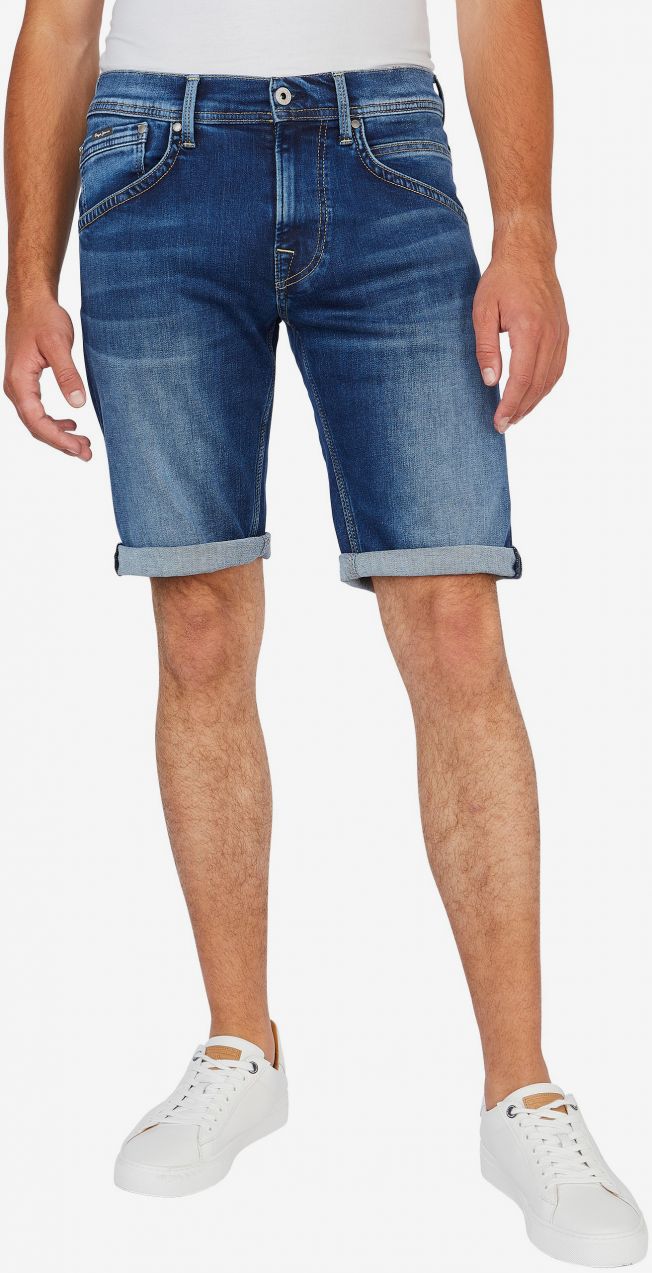 Tmavomodré pánske rifľové kraťasy Pepe Jeans Track