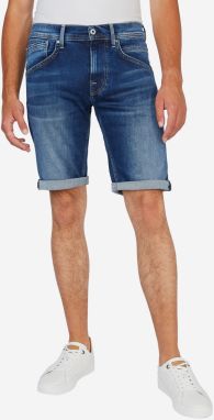 Tmavomodré pánske rifľové kraťasy Pepe Jeans Track