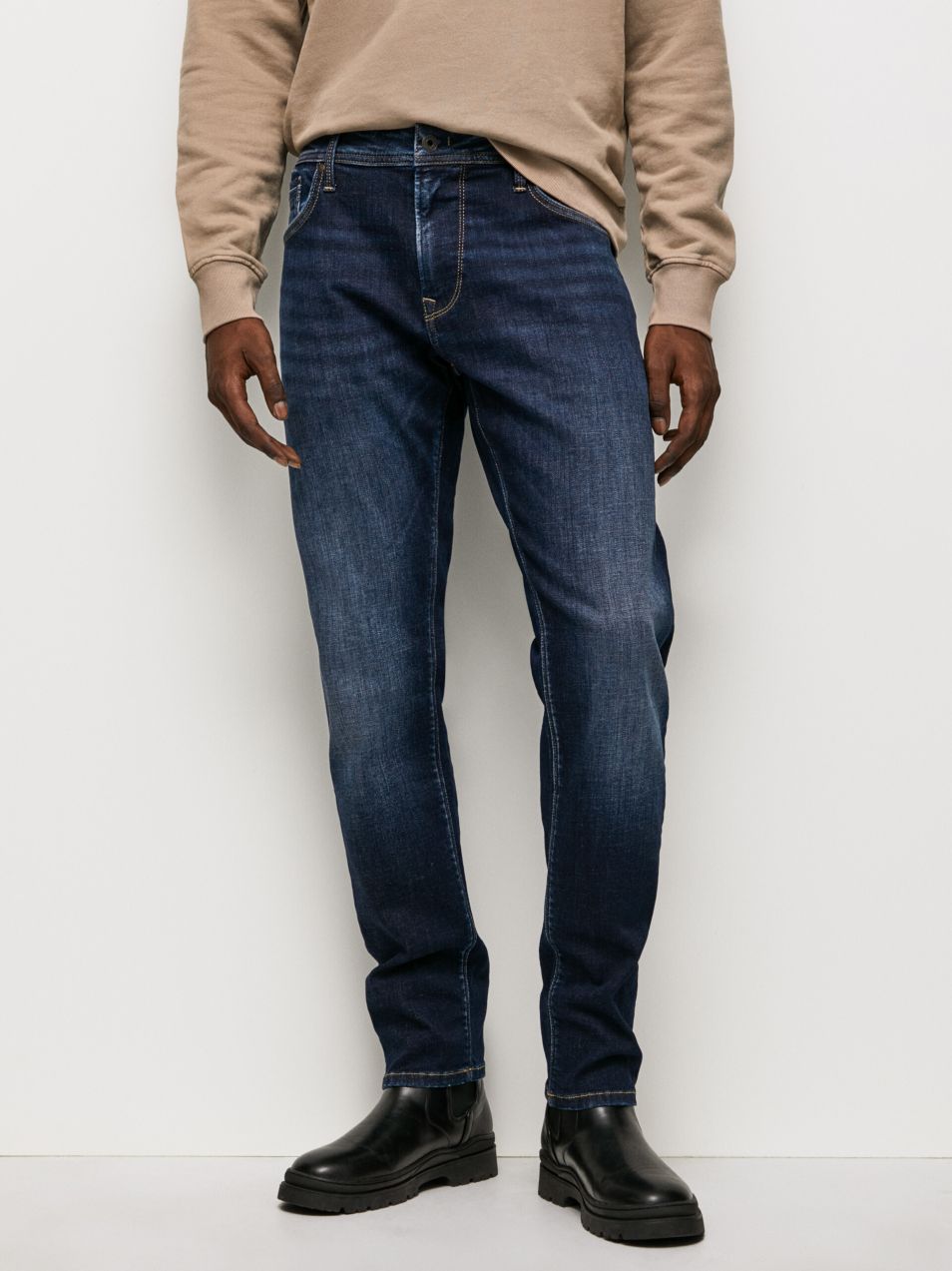 Tmavomodré pánske straight fit rifle Pepe Jeans Stanley