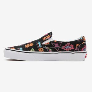 Čierne pánske vzorované slip on tenisky VANS UA Classic Slip On