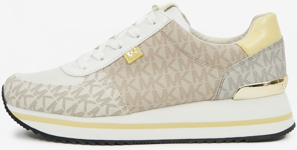 Béžové dámske vzorované topánky Michael Kors Monique Trainer