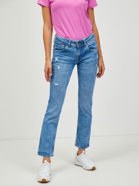 Modré dámske slim fit rifle Pepe Jeans Saturn