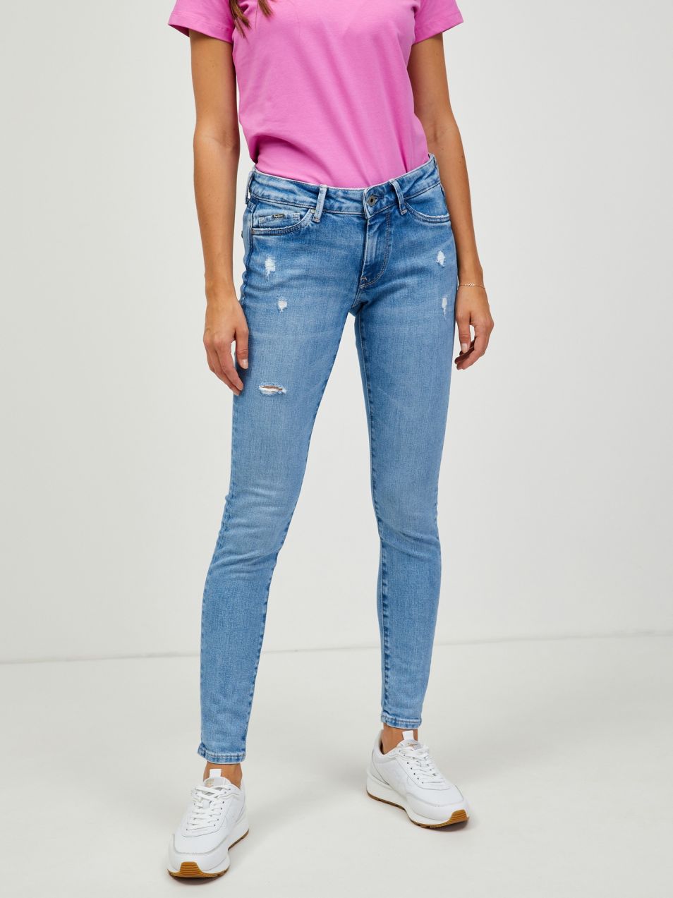 Svetlomodré dámske skinny fit rifle Pepe Jeans Pixie