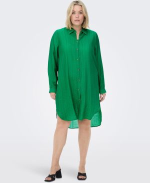 Zelené košeľové šaty ONLY CARMAKOMA Vanda galéria