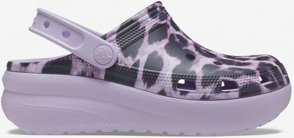 Čierno-fialové dievčenské vzorované papuče Crocs