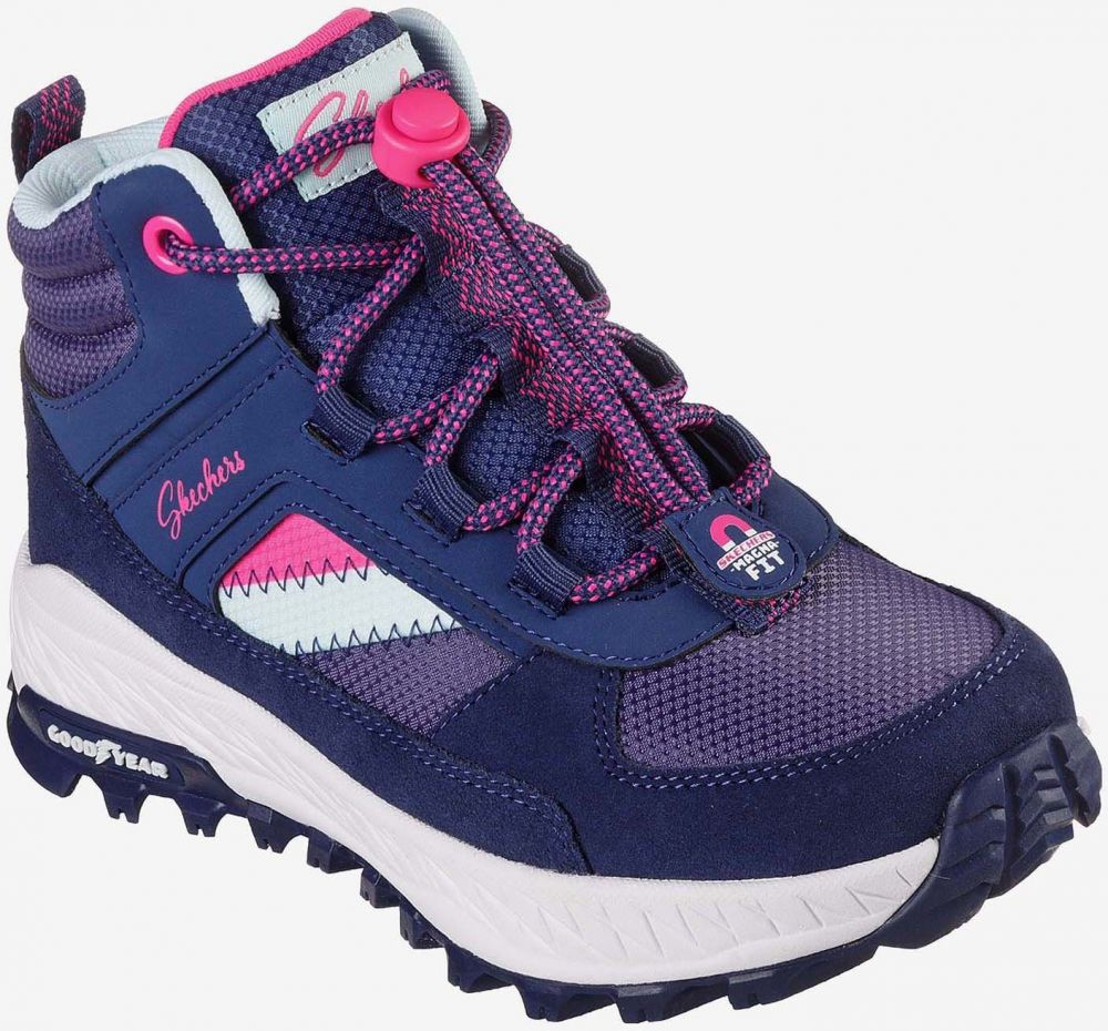 Tmavomodré dievčenské zimné členkové topánky Skechers