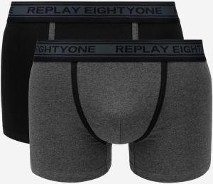 Boxerky Style 6 Cuff Logo&Contrast Piping 2Pcs Box - Black/Dark Grey Mel. Prehrávanie