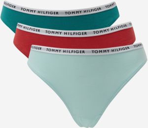 Sada troch táng v svetlomodrej, zelenej a červenej farbe Tommy Hilfiger tangá