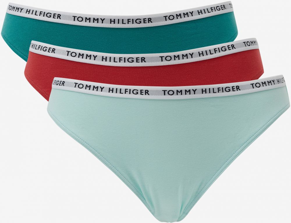 Súprava troch nohavičiek v svetlomodrej, červenej a zelenej farbe Tommy Hilfiger