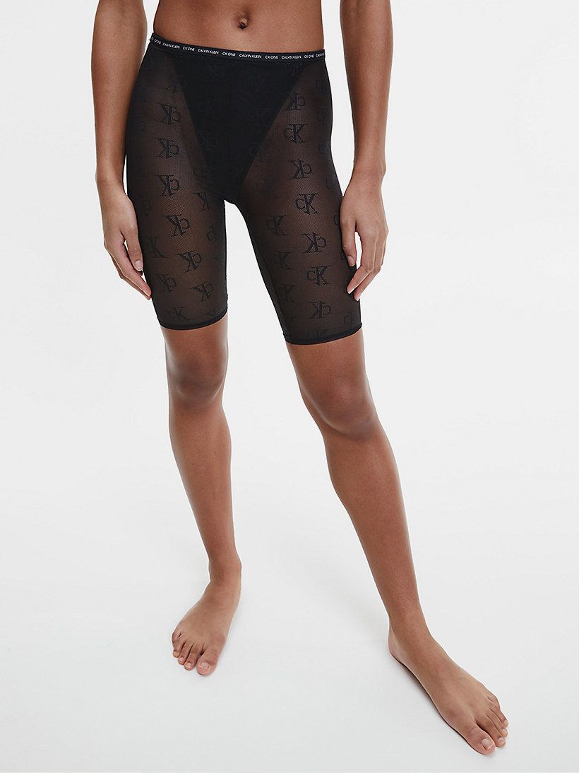 Čierne dámske priesvitné krátke legíny Calvin Klein